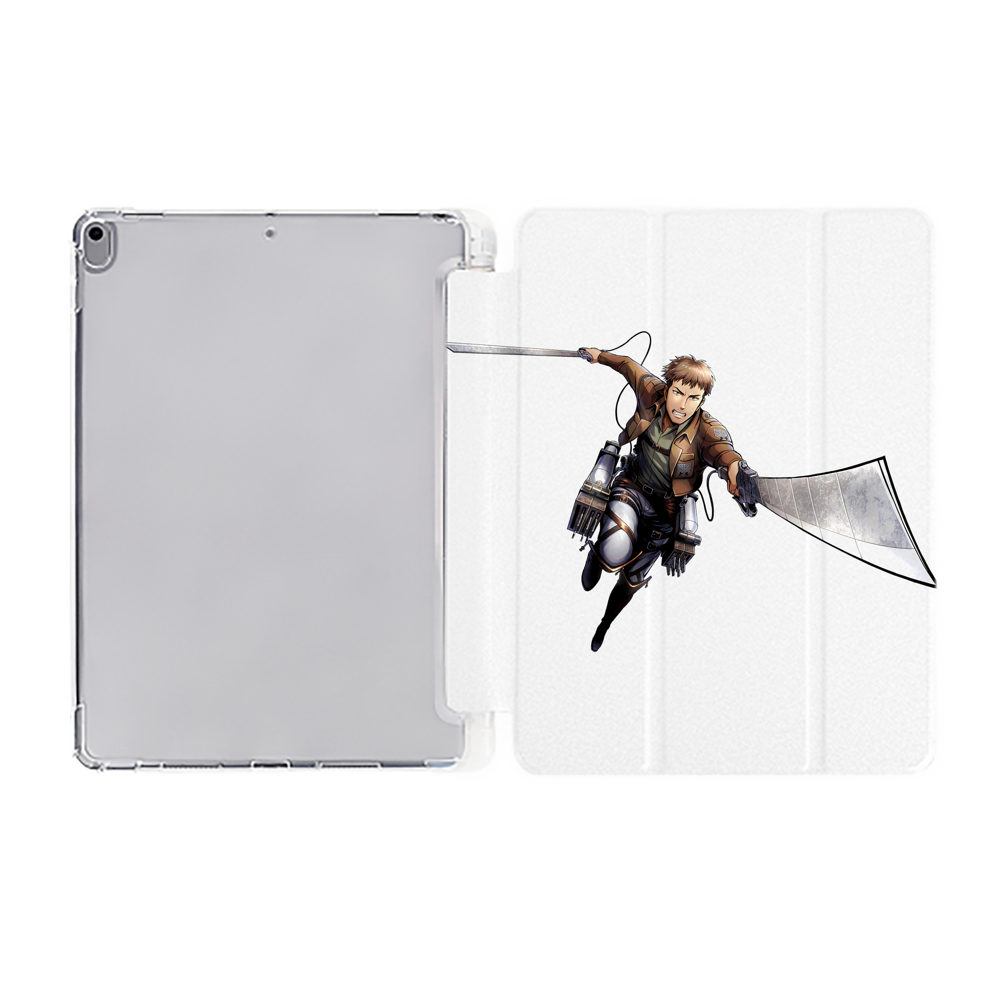 （画像用） 進撃の巨人 Attack on Titan IPad ケース ペン収納付き 三つ折りスタンド PUレザー×シリコン 対応機種9.5/10.5/10.9インチ